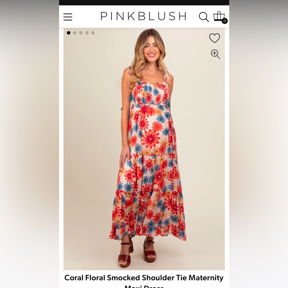 Pinkblush Coral Floral Maxi Dress